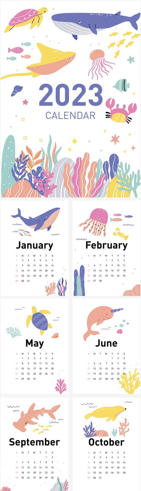 2023海洋动物日历-采灵感-https://www.cailinggan.com/