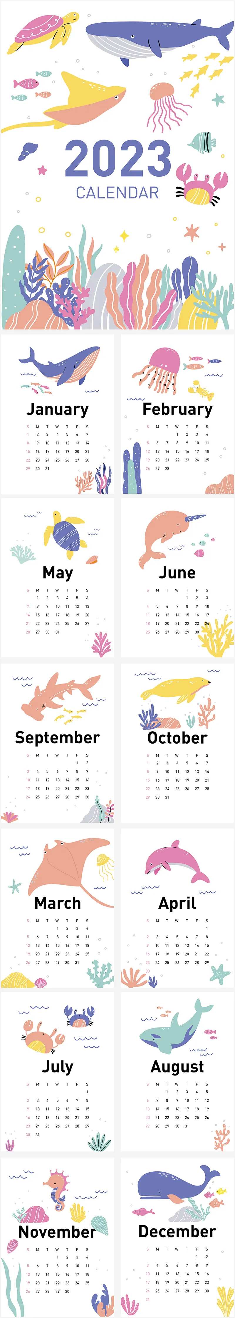 2023海洋动物日历-采灵感-cailinggan.com