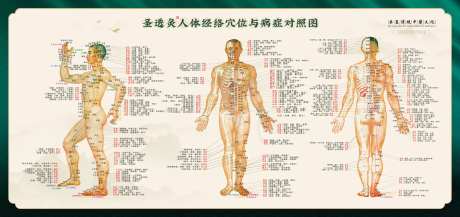 中医经络穴位艾灸图-采灵感-https://www.cailinggan.com/