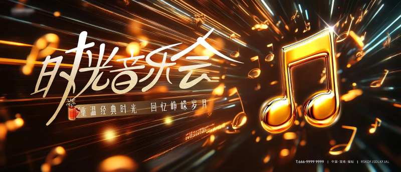 时光音乐会活动背景板-采灵感-cailinggan.com