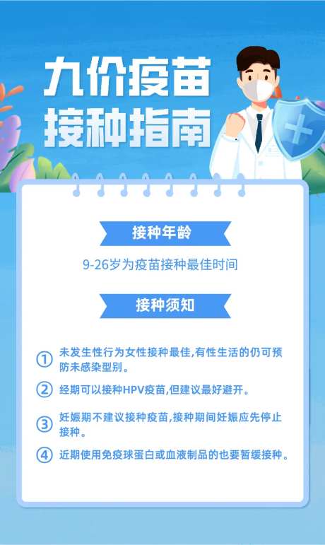 九价疫苗接种指南海报-采灵感-https://www.cailinggan.com/