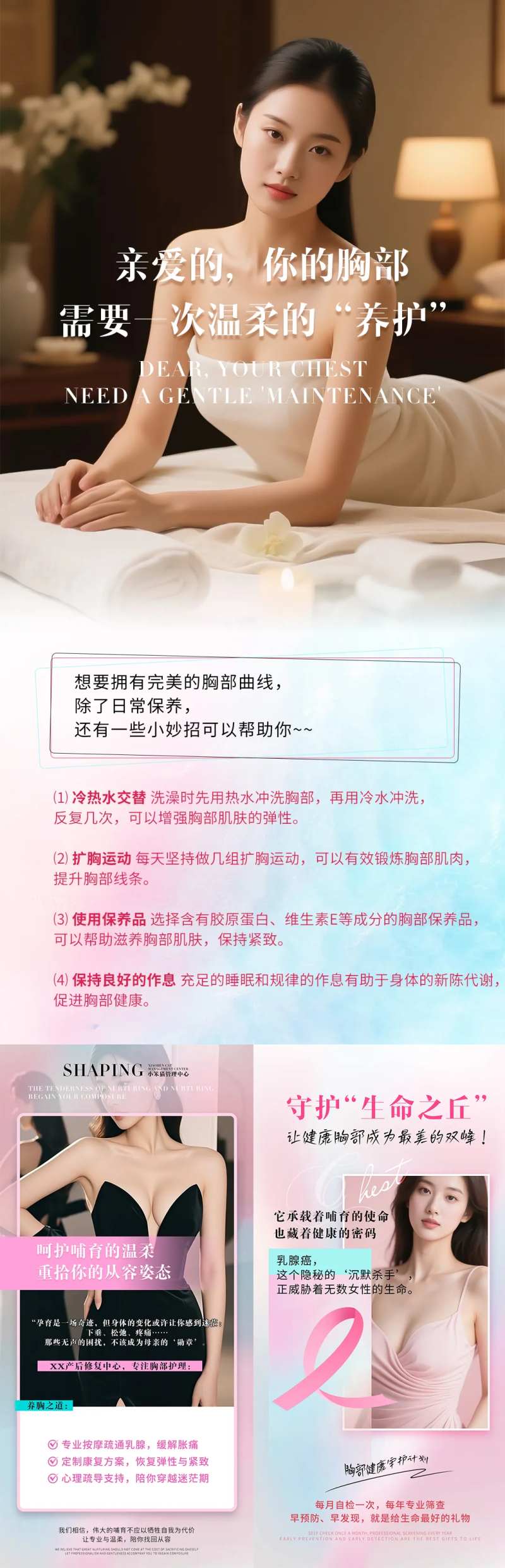 乳腺胸部保养宣传海报-采灵感-cailinggan.com