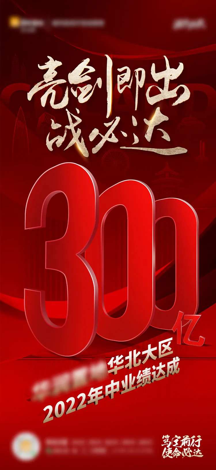 地产业绩撞线海报-采灵感-cailinggan.com