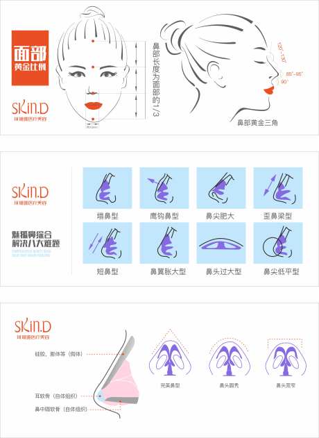 医美三庭五眼海报-采灵感-https://www.cailinggan.com/