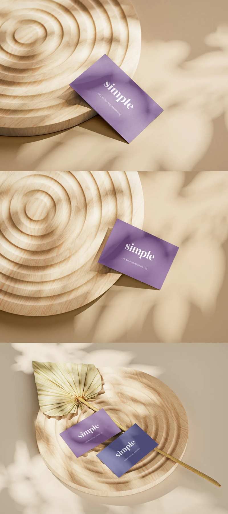 圆木盘上的名片贴图样机模型-采灵感-cailinggan.com