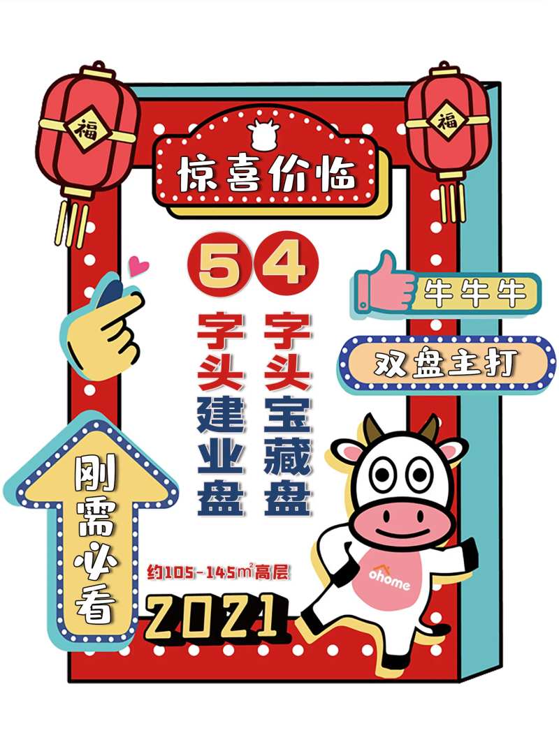 卡通牛年惊喜海报-采灵感-cailinggan.com