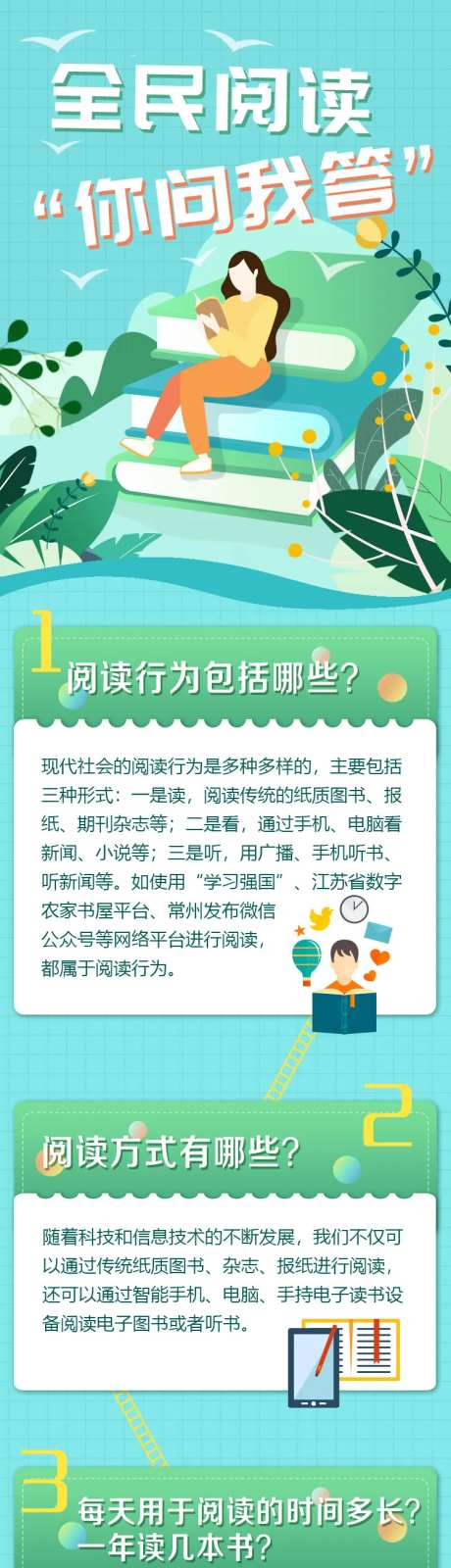 全民阅读你问我答长图海报-采灵感-https://www.cailinggan.com/