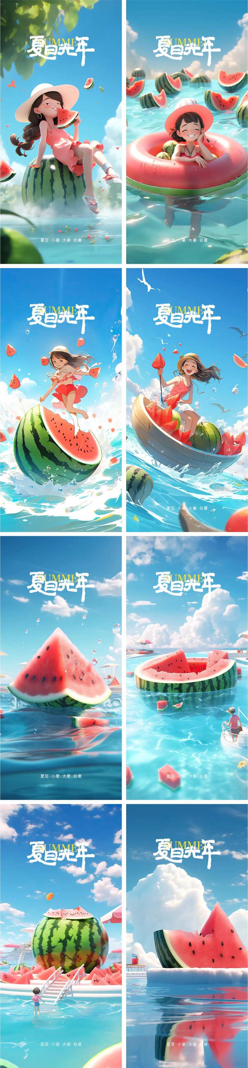 夏日光年大暑节气系列海报-采灵感-cailinggan.com