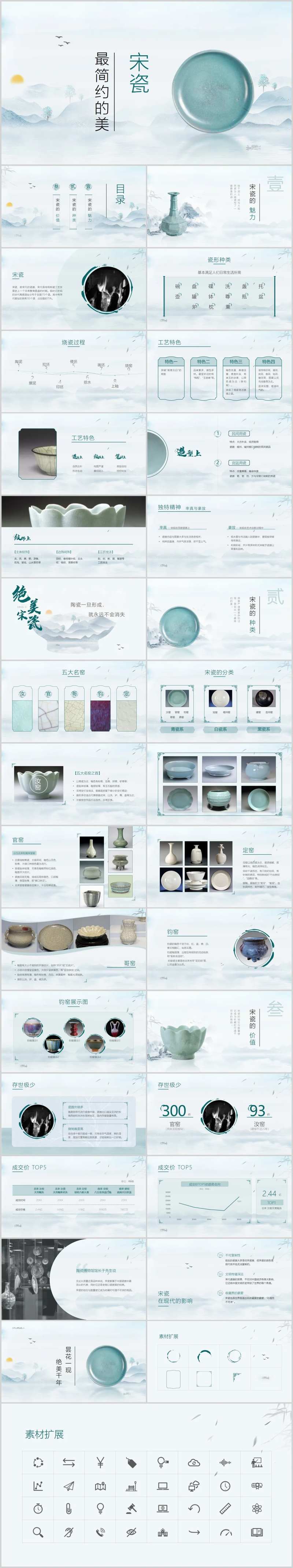 古风新中式宋瓷艺术品介绍PPT-采灵感-cailinggan.com