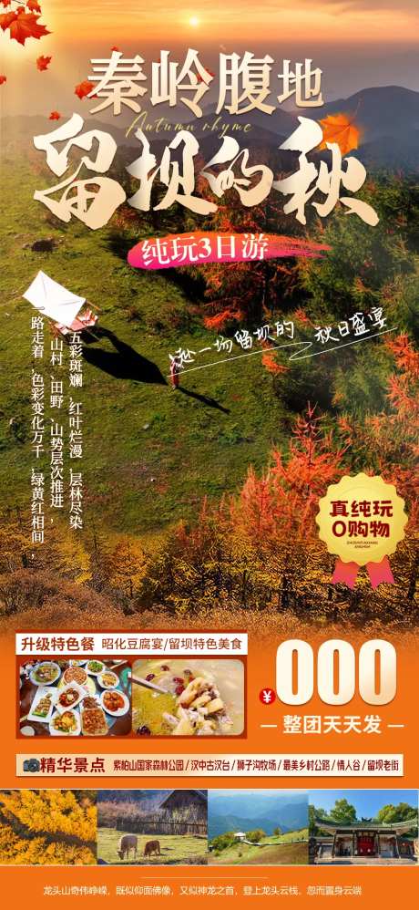 秦岭留坝红叶观赏海报-采灵感-https://www.cailinggan.com/