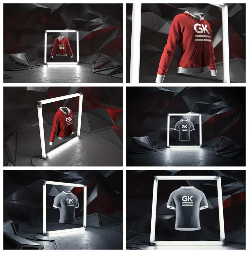 服饰短袖简约字母样机-采灵感-cailinggan.com