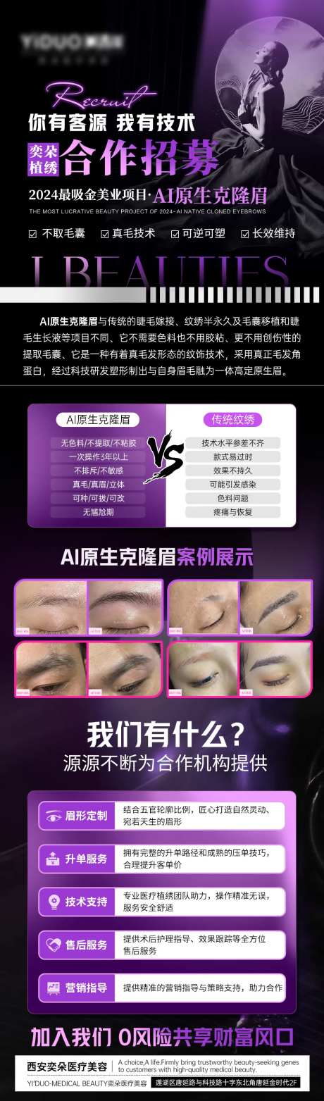 医疗美容克隆眉合作招募海报-采灵感-https://www.cailinggan.com/