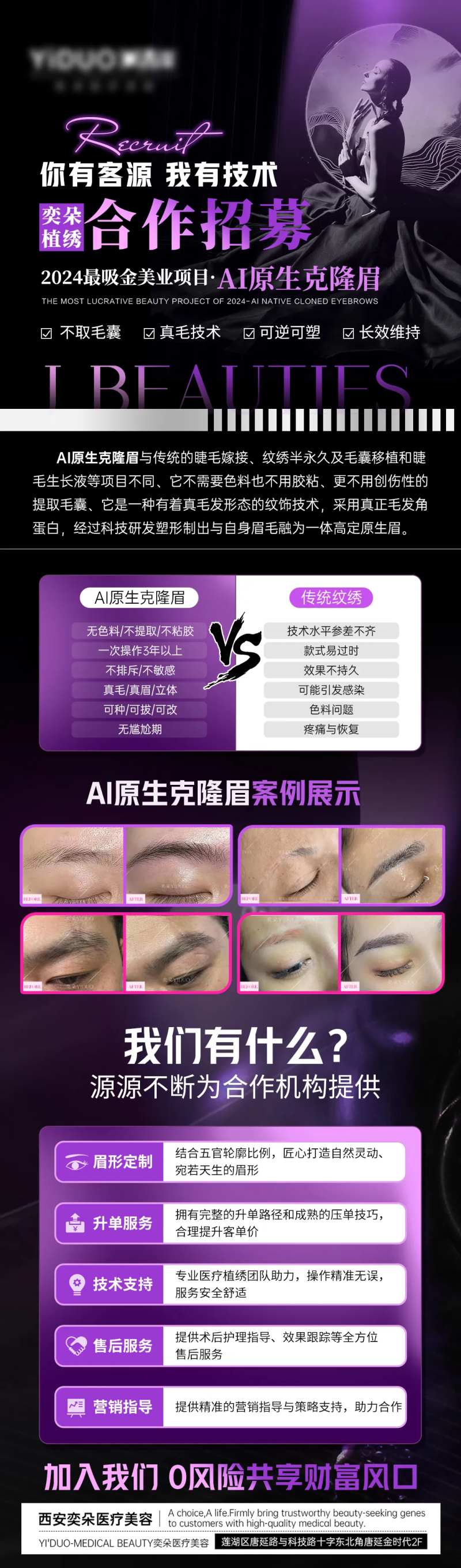 医疗美容克隆眉合作招募海报-采灵感-cailinggan.com