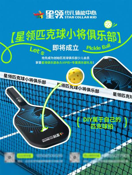 少儿匹克球项目介绍海报-采灵感-https://www.cailinggan.com/