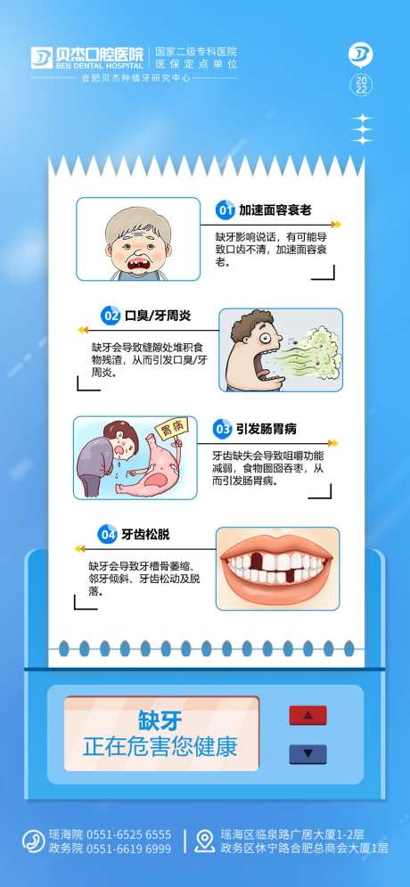 缺牙的危害口腔海报-采灵感-https://www.cailinggan.com/