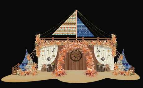 帆船花艺造型-采灵感-https://www.cailinggan.com/