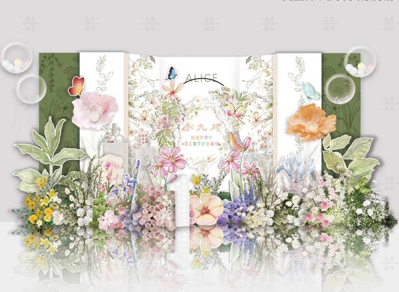 韩式水彩生日宴-采灵感-cailinggan.com