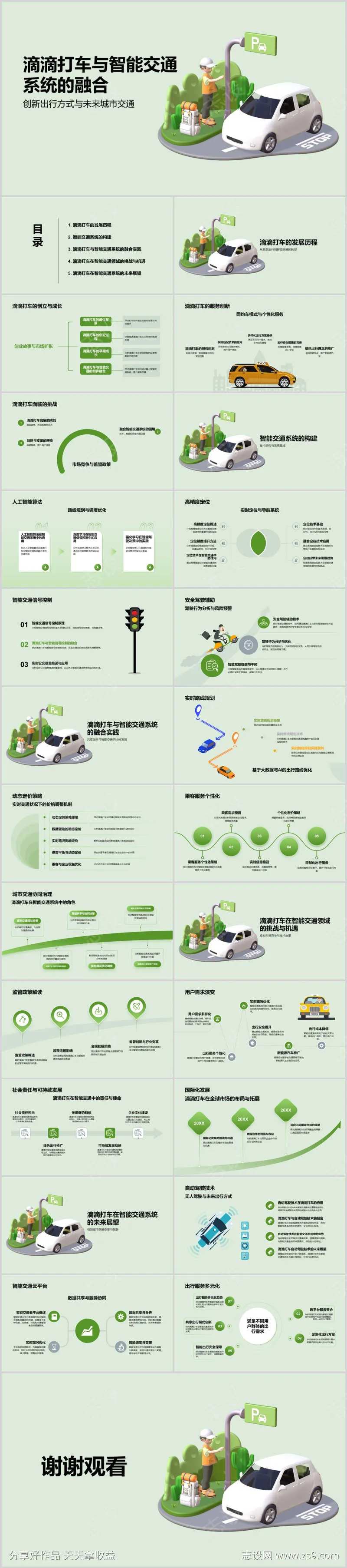 滴滴打车与智能交通系统的融合PPT-采灵感-cailinggan.com