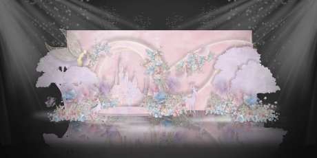 粉色童话风婚礼效果图-采灵感-https://www.cailinggan.com/