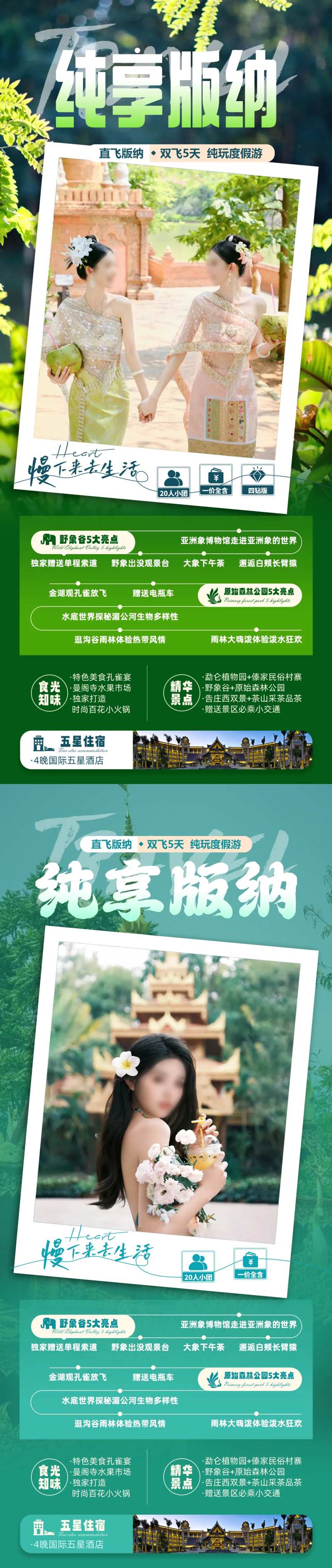纯享版纳旅游海报-采灵感-cailinggan.com