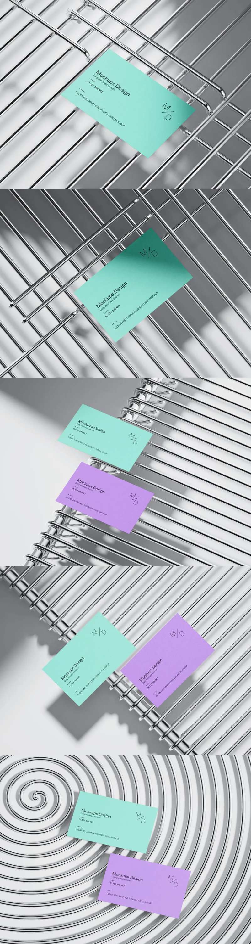 金属网格上的名片样机模型-采灵感-cailinggan.com