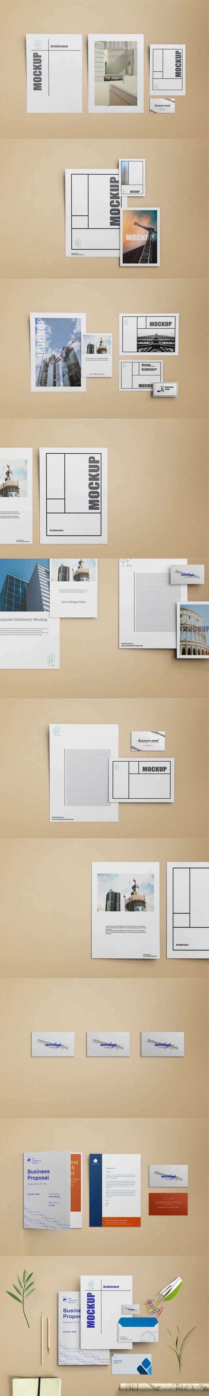 简约公司办公用品样机模板-采灵感-cailinggan.com