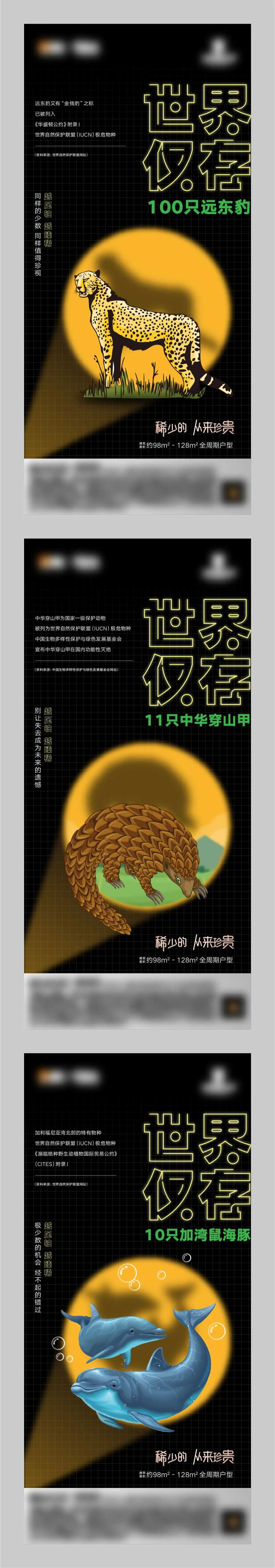 珍稀动物系列公益海报-采灵感-cailinggan.com