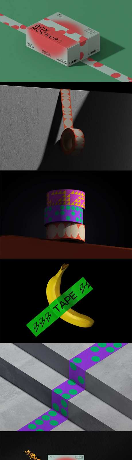 高级质感胶带名片包装盒样机-采灵感-https://www.cailinggan.com/