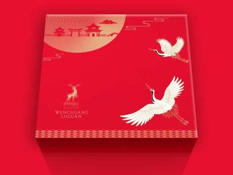 宫廷风仙鹤月宫礼盒包装-采灵感-https://www.cailinggan.com/