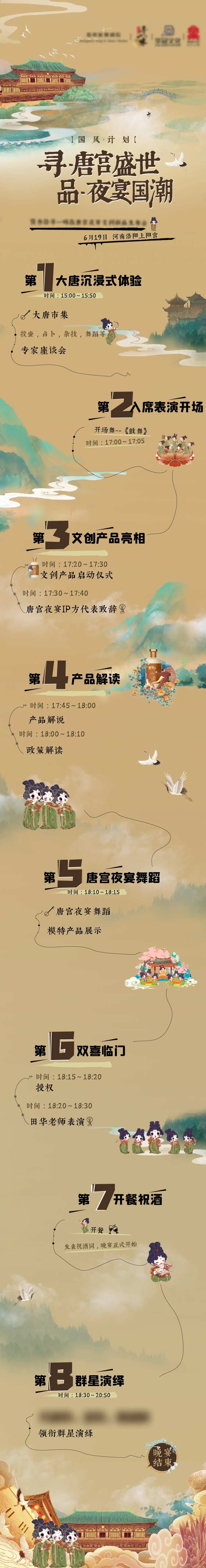 白酒联名唐宫夜宴发布会活动流程长图-采灵感-cailinggan.com