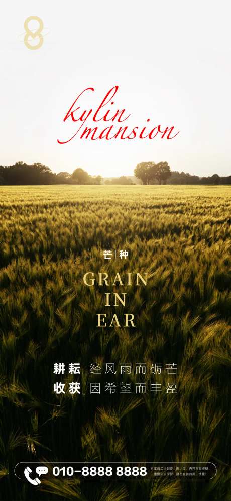 芒种节气大气海报-采灵感-https://www.cailinggan.com/