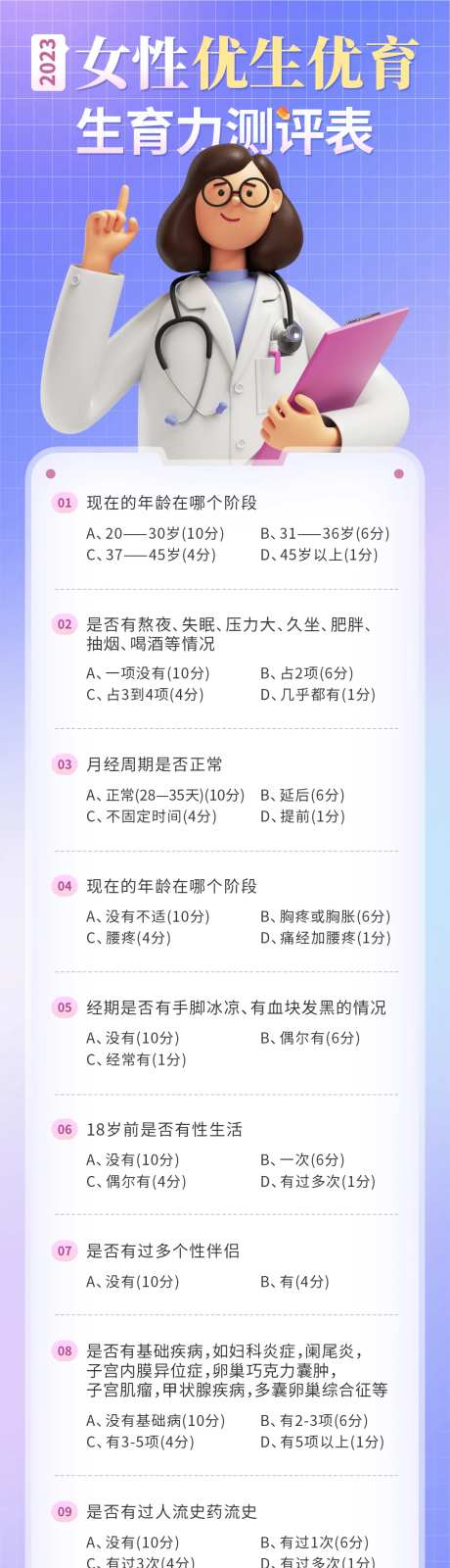 优生优育测评表长图海报-采灵感-https://www.cailinggan.com/