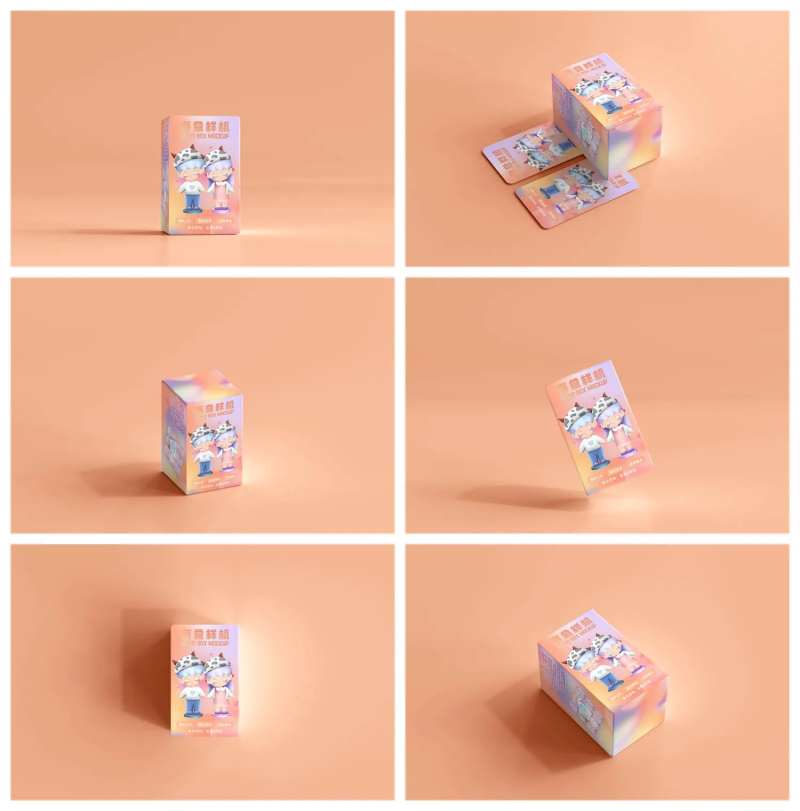 樱花粉立体方盒盲盒包装样机-采灵感-cailinggan.com