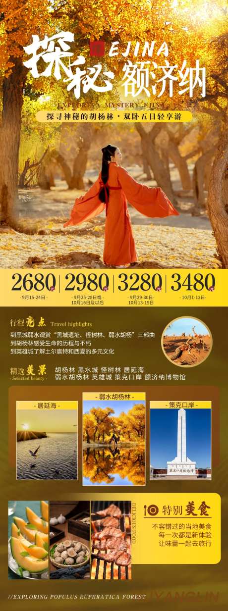 探秘额济纳旅游海报-采灵感-https://www.cailinggan.com/