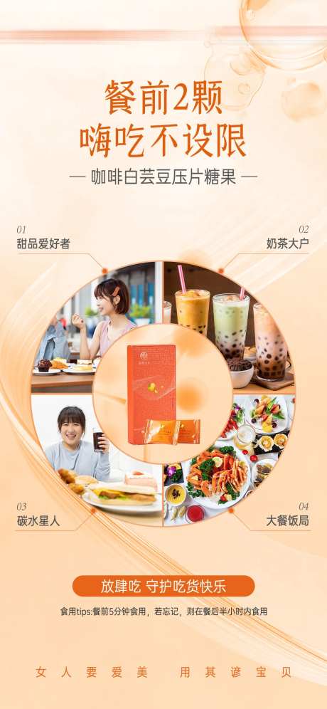 瘦身白芸豆压片糖果使用海报-采灵感-https://www.cailinggan.com/