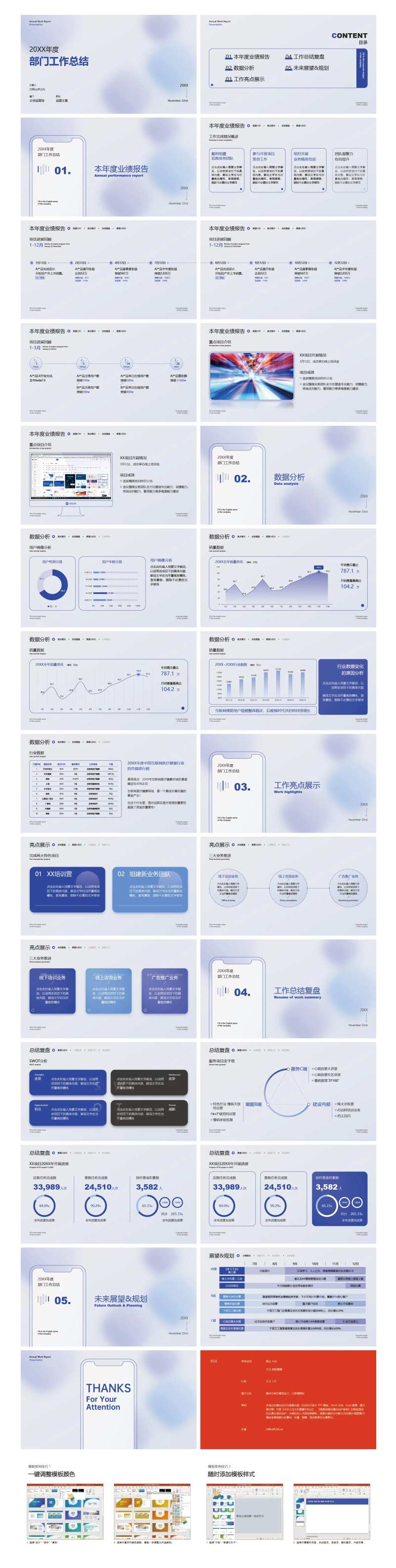 企业科技极简现代总结汇报PPT-采灵感-cailinggan.com