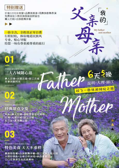 云南老年旅游海报-采灵感-https://www.cailinggan.com/