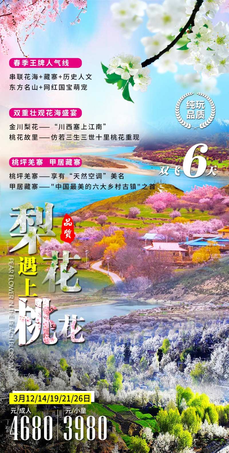 西藏林芝桃花沟旅游海报-采灵感-cailinggan.com