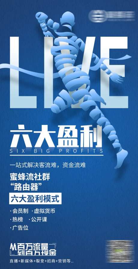 直播的六大盈利海报-采灵感-https://www.cailinggan.com/