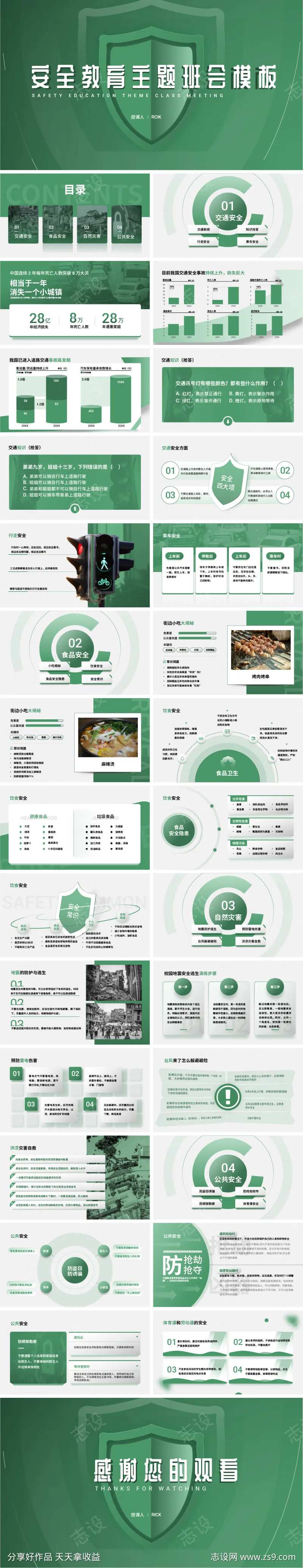 安全教育主题班会模板PPT-采灵感-cailinggan.com