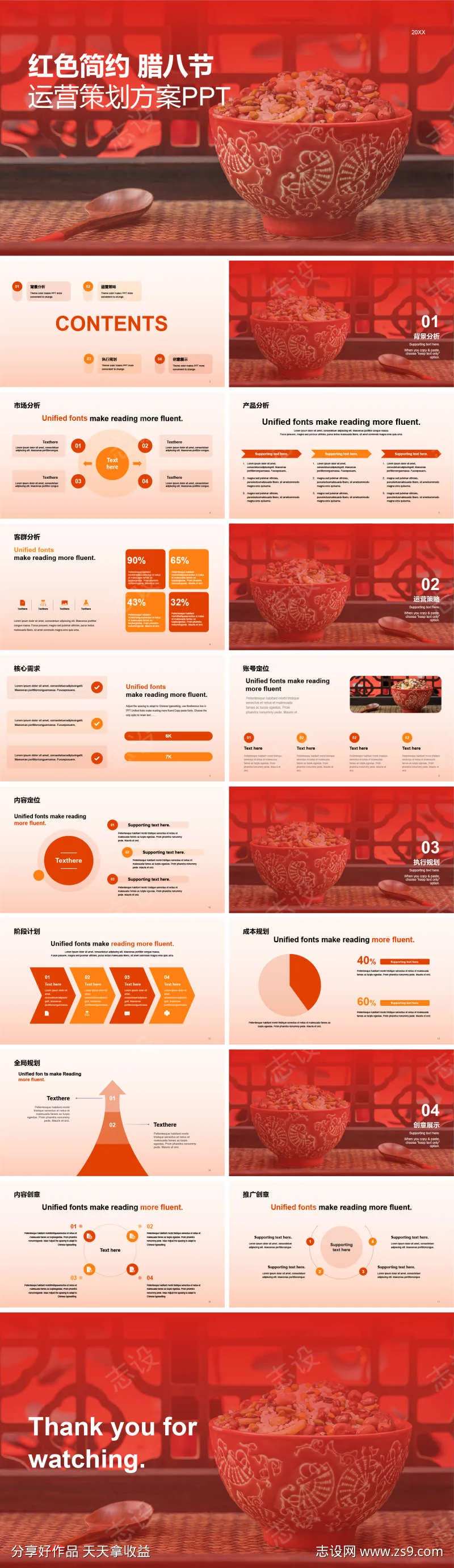 红色简约腊八节运营策划方案PPT-采灵感-cailinggan.com