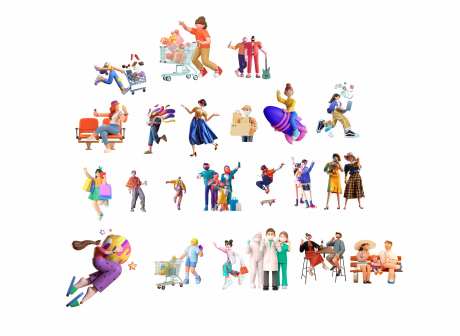 3D人偶立体素材合集-采灵感-https://www.cailinggan.com/