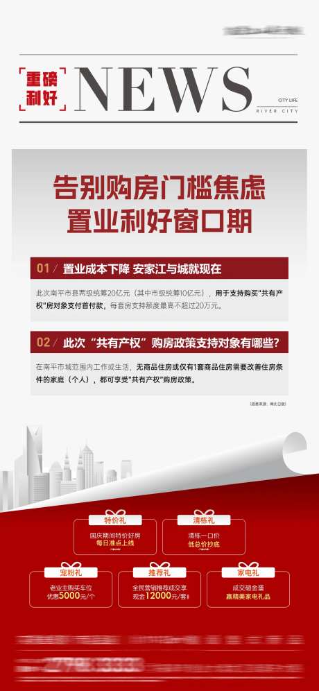 地产利好政策快讯新闻稿海报-采灵感-https://www.cailinggan.com/
