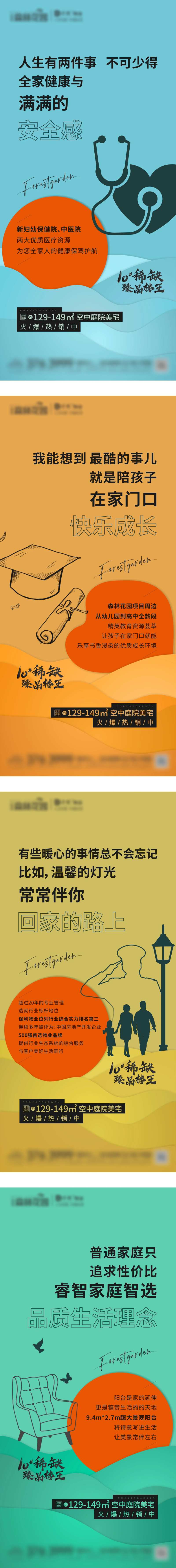 房地产价值点扁平插画-采灵感-cailinggan.com