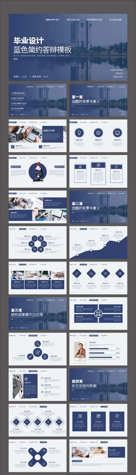蓝色简约毕业设计答辩PPT-采灵感-https://www.cailinggan.com/