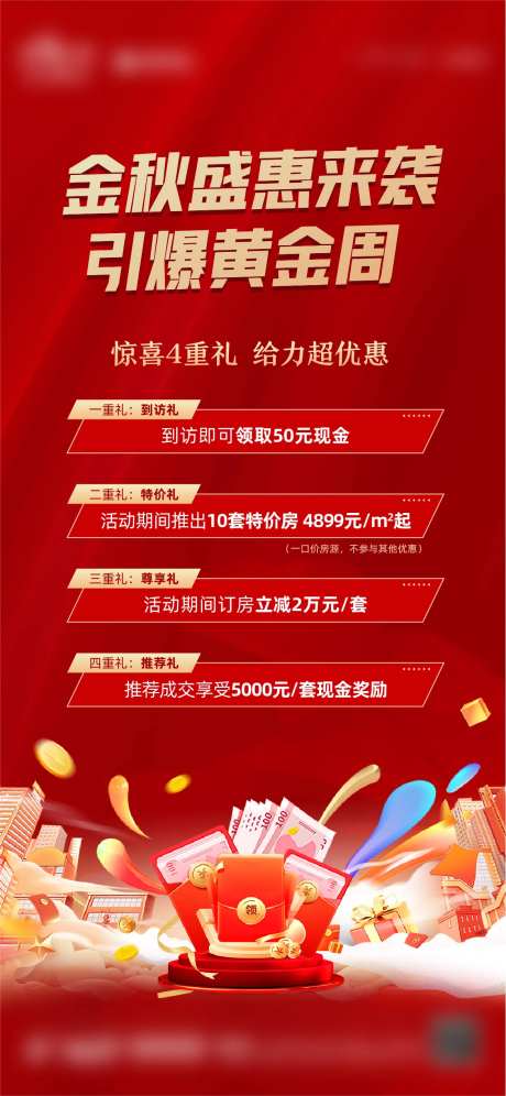 地产领现金优惠活动海报-采灵感-https://www.cailinggan.com/