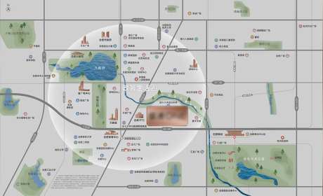 地产简约时尚区位图-采灵感-https://www.cailinggan.com/