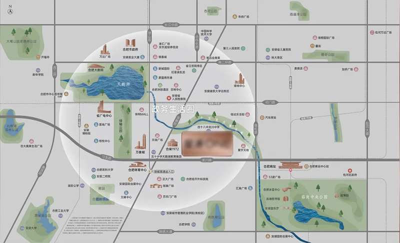 地产简约时尚区位图-采灵感-cailinggan.com