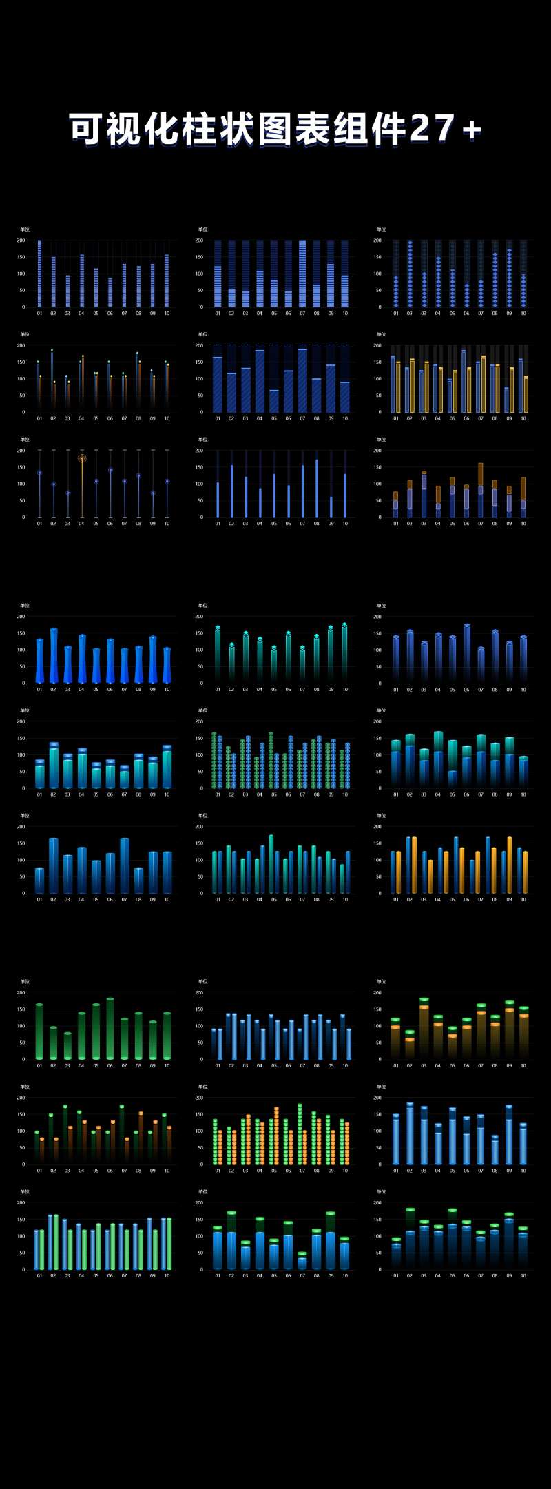 可视化柱状图表组件27 -采灵感-cailinggan.com