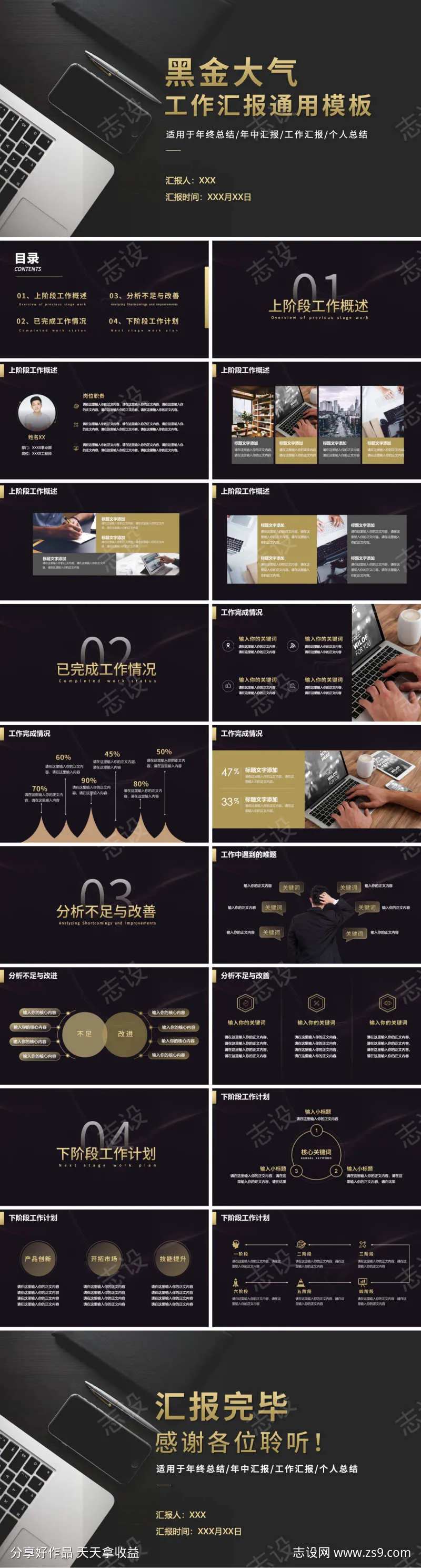 黑金大气年终总结个人工作汇报ppt通用                                                                                                                                                                                     -采灵感-cailinggan.com